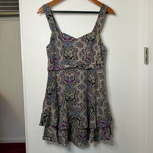 Free People • Paisley Tiered Sweetheart Mini Dress